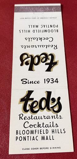 Summit Place Mall (Pontiac Mall) - Teds Matchbook (newer photo)